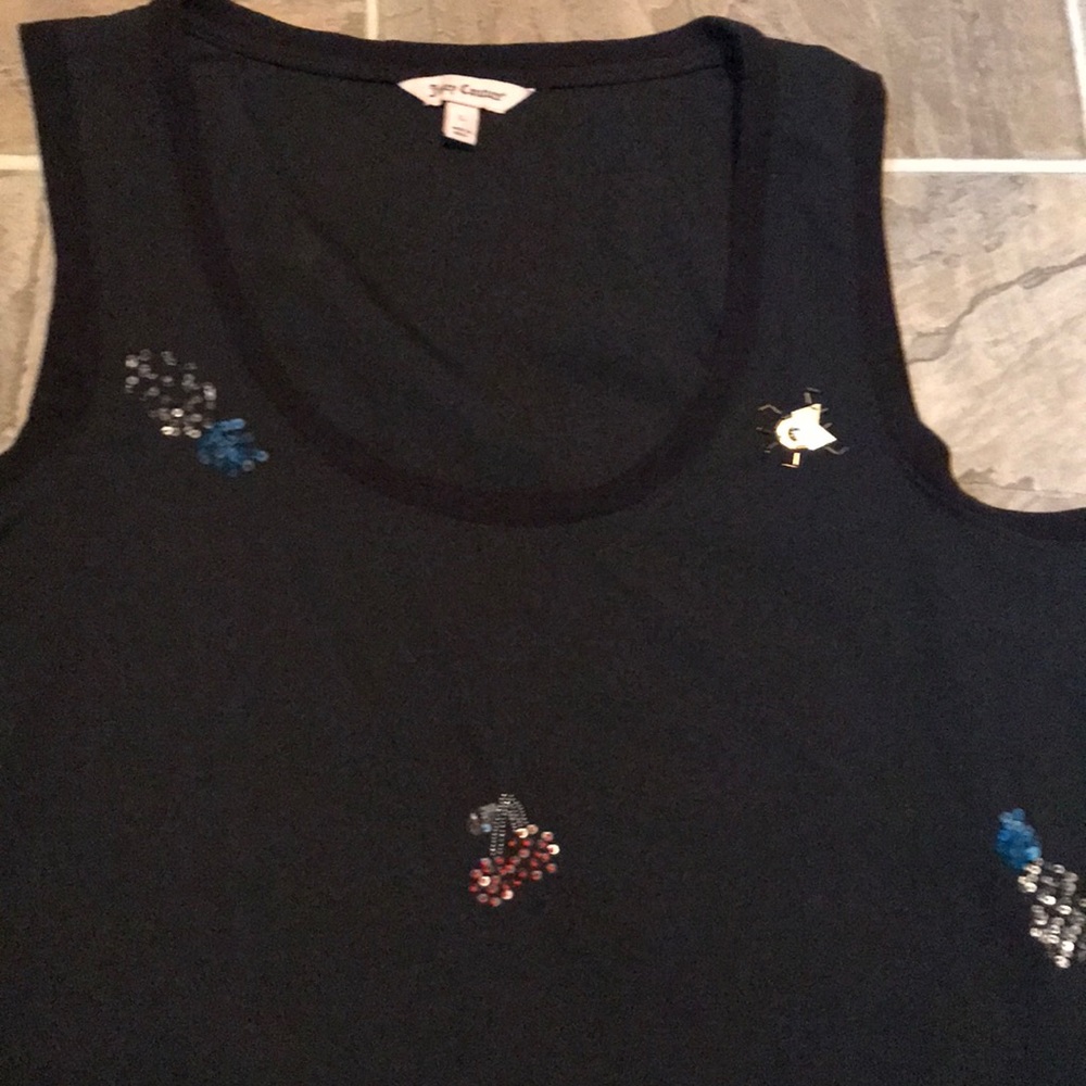 St. John Collection Black Embellished Pineapple Tank Top - Picture 3 of 5